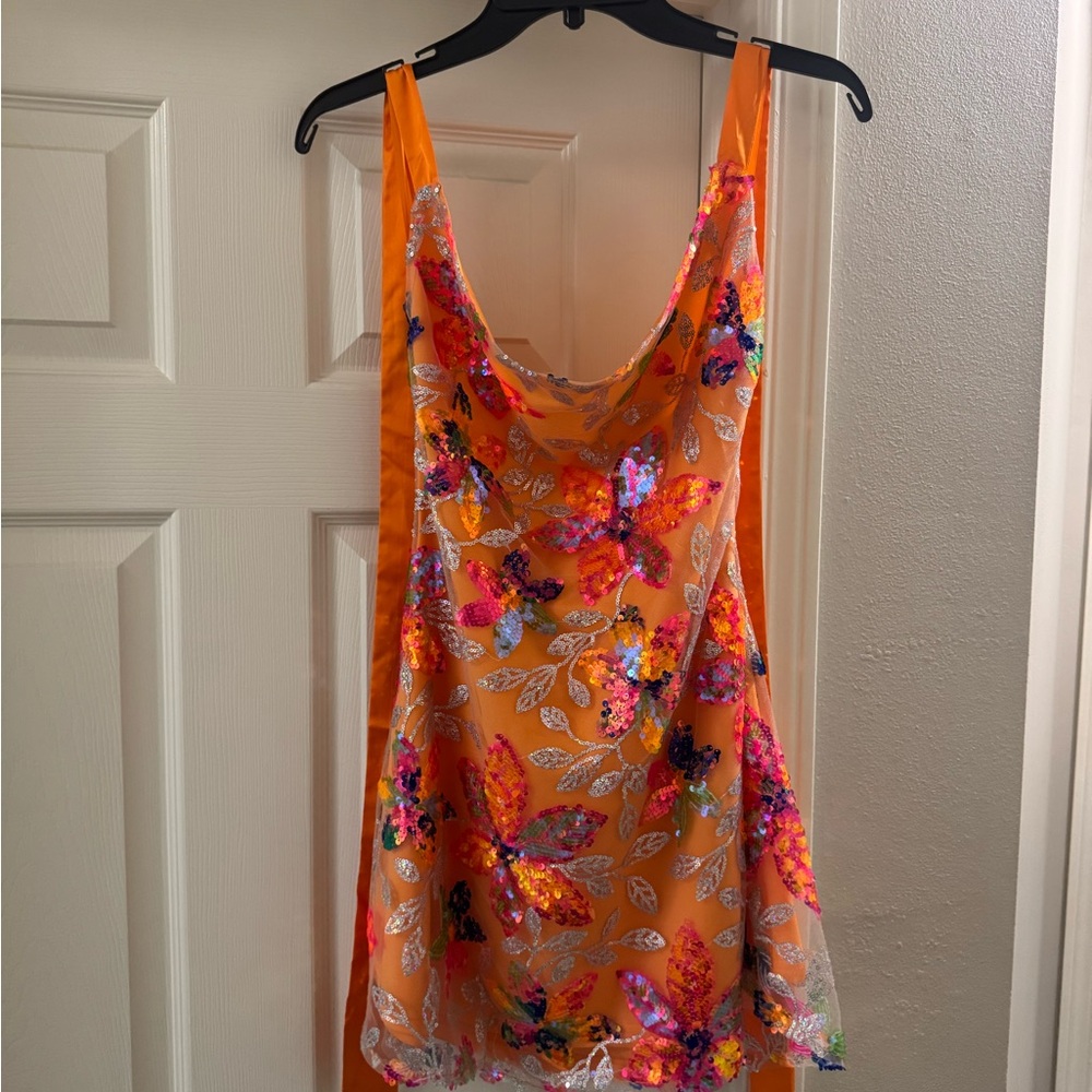 Vibrant Floral Sequin Camisole Top